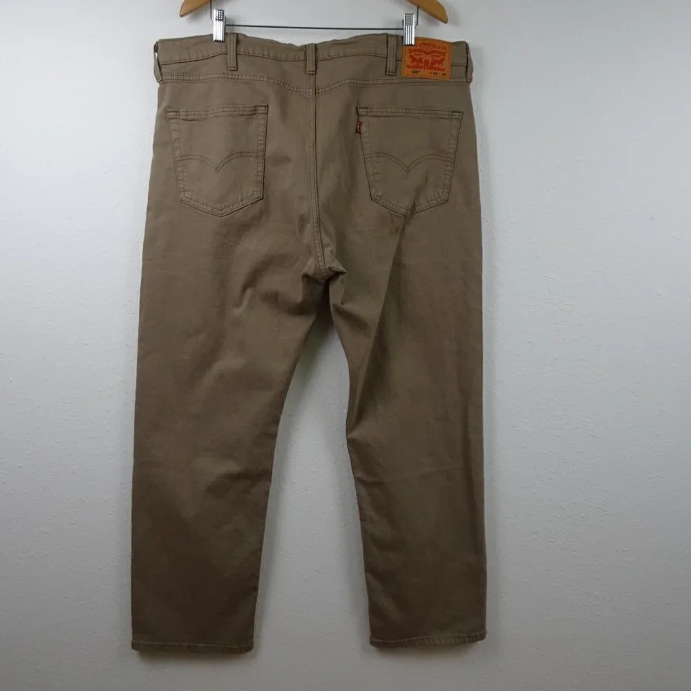 Levi's 505 Straight Leg Jeans Men's 42x30 Brown Denim Stretch
